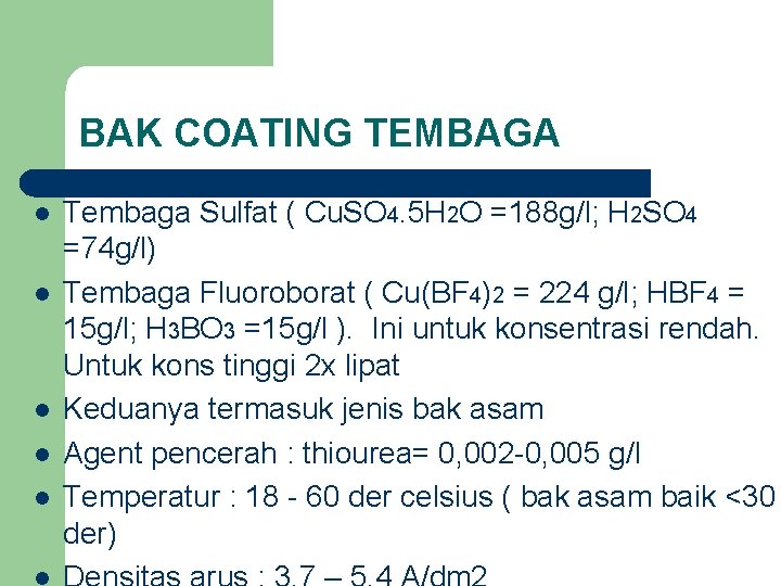 BAK COATING TEMBAGA l l l Tembaga Sulfat ( Cu. SO 4. 5 H