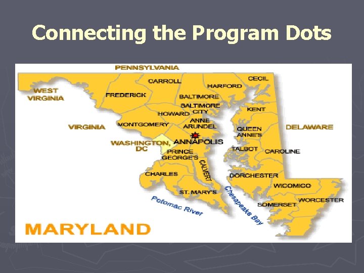 Connecting the Program Dots Connecting the Program Dots