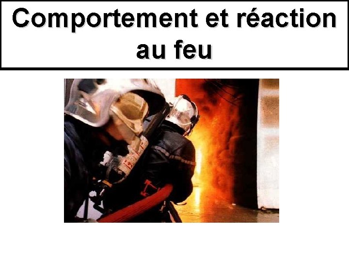 Comportement et réaction au feu 