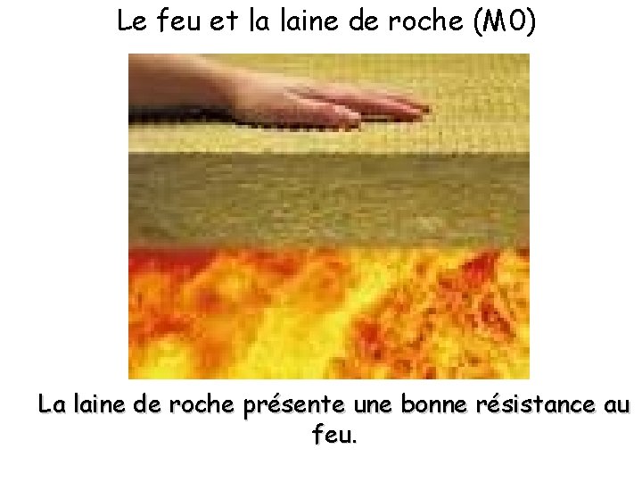 Le feu et la laine de roche (M 0) La laine de roche présente