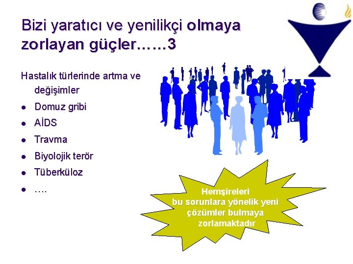 Bizi yaratıcı ve yenilikçi olmaya zorlayan güçler…… 3 Hastalık türlerinde artma ve değişimler l Bizi yaratıcı ve yenilikçi olmaya zorlayan güçler…… 3 Hastalık türlerinde artma ve değişimler l