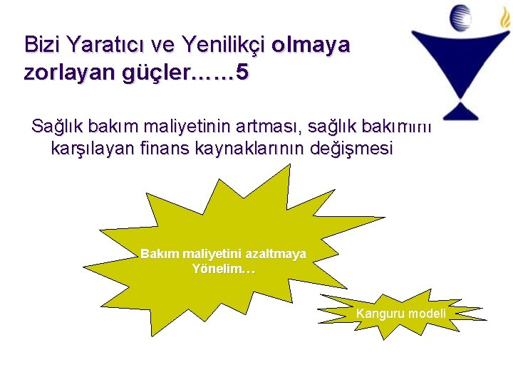 Bizi Yaratıcı ve Yenilikçi olmaya zorlayan güçler…… 5 Sağlık bakım maliyetinin artması, sağlık bakımını Bizi Yaratıcı ve Yenilikçi olmaya zorlayan güçler…… 5 Sağlık bakım maliyetinin artması, sağlık bakımını