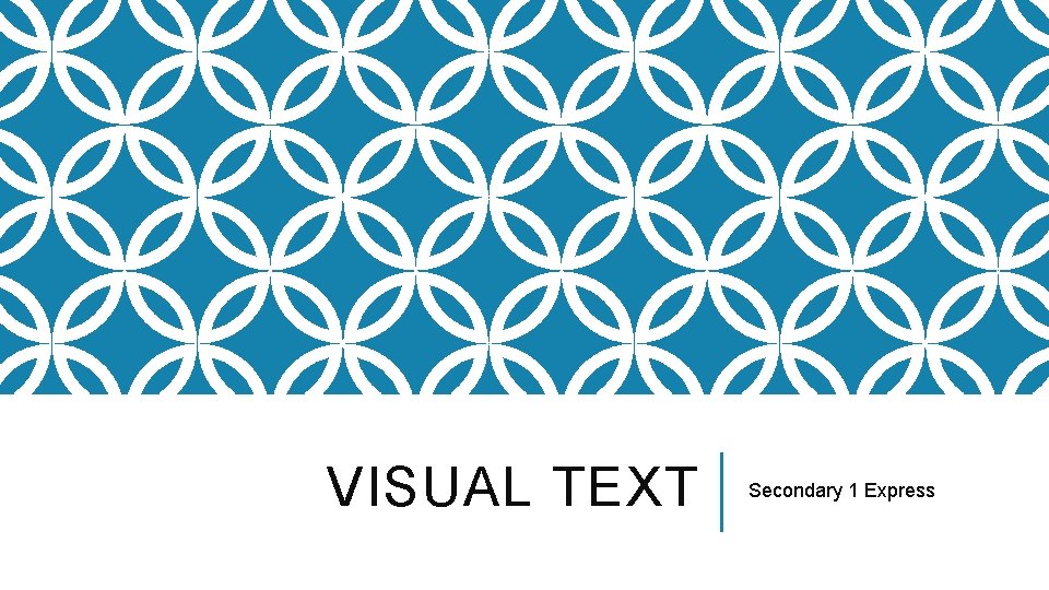 VISUAL TEXT Secondary 1 Express 