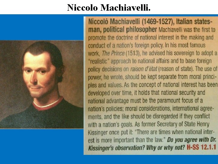 Niccolo Machiavelli. 