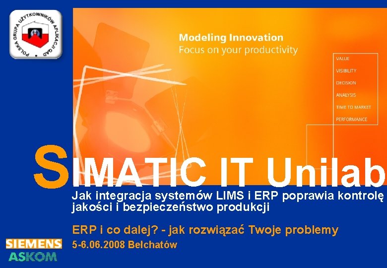 SIMATIC IT Unilab Jak integracja systemów LIMS i ERP poprawia kontrolę jakości i bezpieczeństwo
