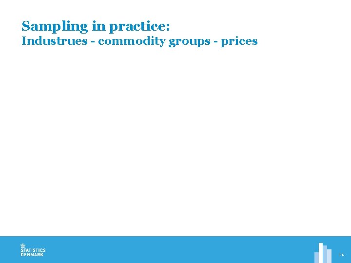 Sampling in practice: Industrues - commodity groups - prices 14 