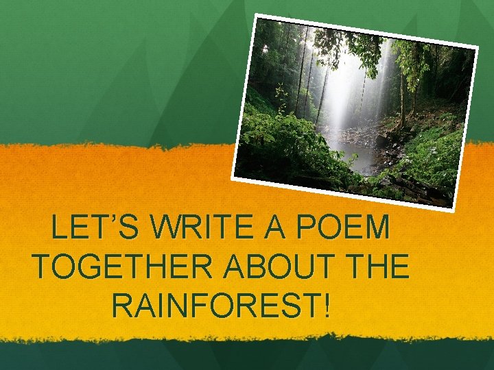 LET’S WRITE A POEM TOGETHER ABOUT THE RAINFOREST! 