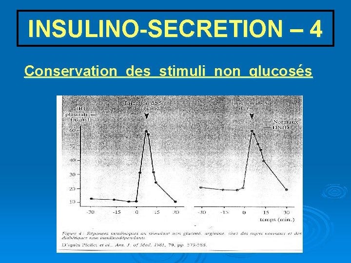 INSULINO-SECRETION – 4 Conservation des stimuli non glucosés 