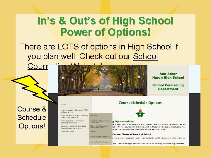 In’s & Out’s of High School Power of Options! There are LOTS of options