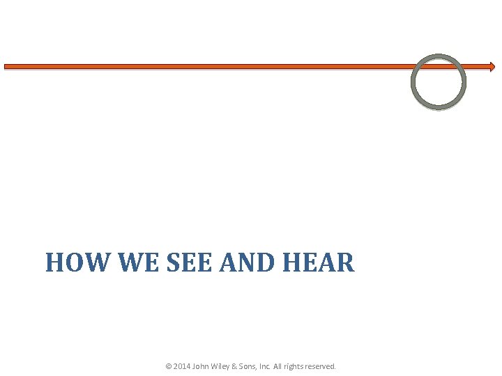 HOW WE SEE AND HEAR © 2014 John Wiley & Sons, Inc. All rights