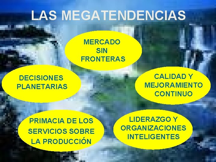 LAS MEGATENDENCIAS MERCADO SIN FRONTERAS DECISIONES PLANETARIAS PRIMACIA DE LOS SERVICIOS SOBRE LA PRODUCCIÓN