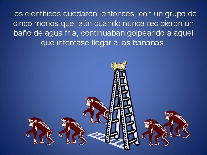 Los científicos quedaron, entonces, con un grupo de cinco monos que, aún cuando nunca