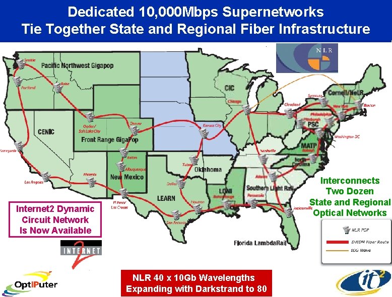 Dedicated 10, 000 Mbps Supernetworks Tie Together State and Regional Fiber Infrastructure Interconnects Two