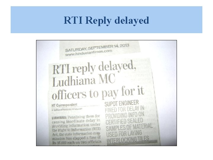 RTI Reply delayed RTI Reply delayed