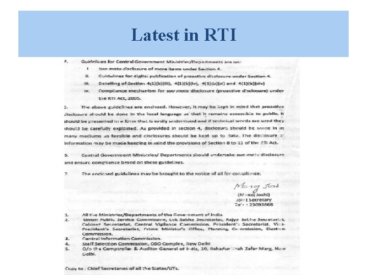 Latest in RTI Latest in RTI