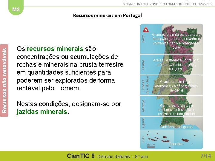 Recursos renováveis e recursos não renováveis Recursos minerais em Portugal Granitos e similares; quartzo