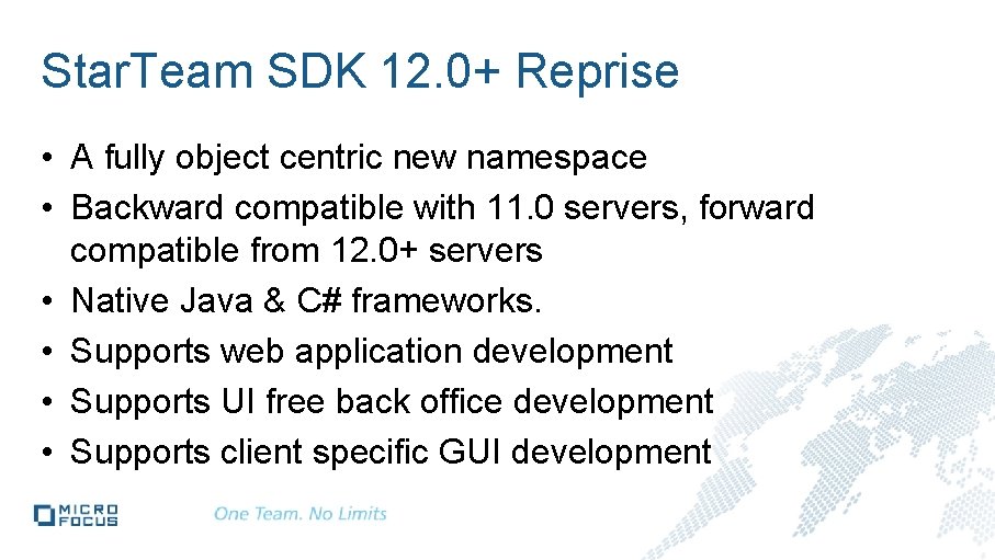 Star. Team SDK 12. 0+ Reprise • A fully object centric new namespace •