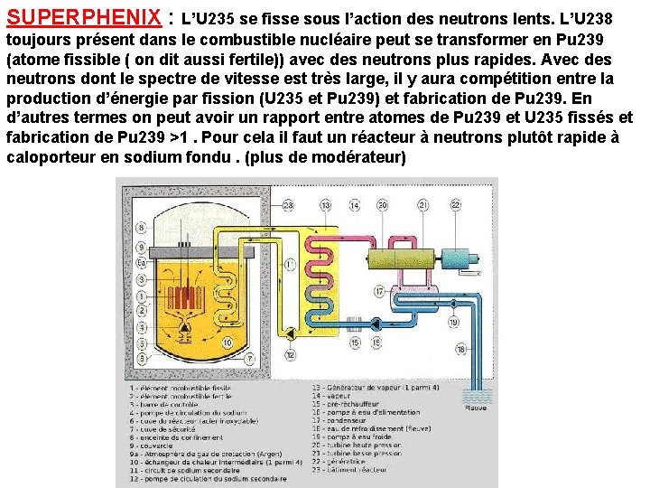 SUPERPHENIX : L’U 235 se fisse sous l’action des neutrons lents. L’U 238 toujours