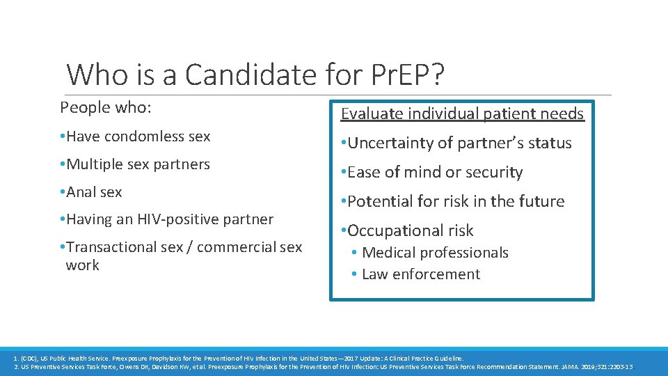 Who is a Candidate for Pr. EP? People who: Evaluate individual patient needs • Who is a Candidate for Pr. EP? People who: Evaluate individual patient needs •