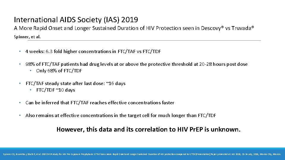 International AIDS Society (IAS) 2019 A More Rapid Onset and Longer Sustained Duration of International AIDS Society (IAS) 2019 A More Rapid Onset and Longer Sustained Duration of
