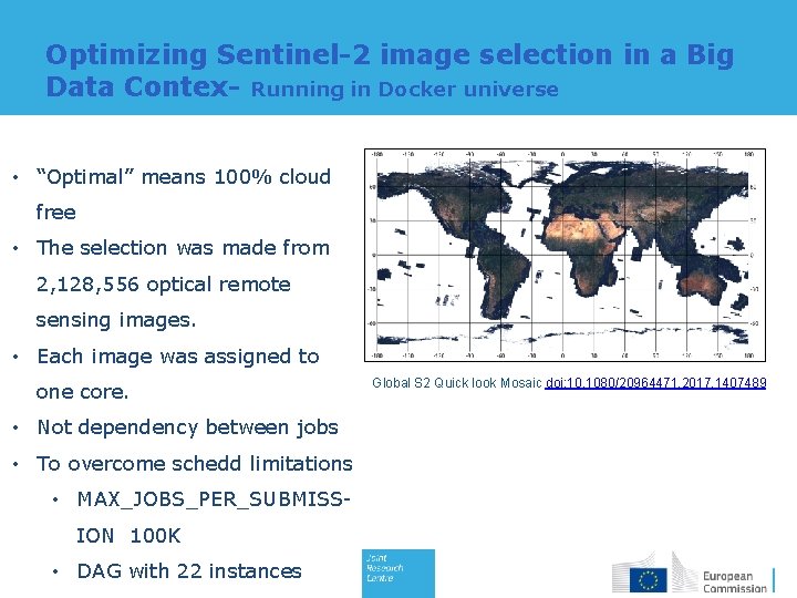 Optimizing Sentinel-2 image selection in a Big Data Contex- Running in Docker universe •