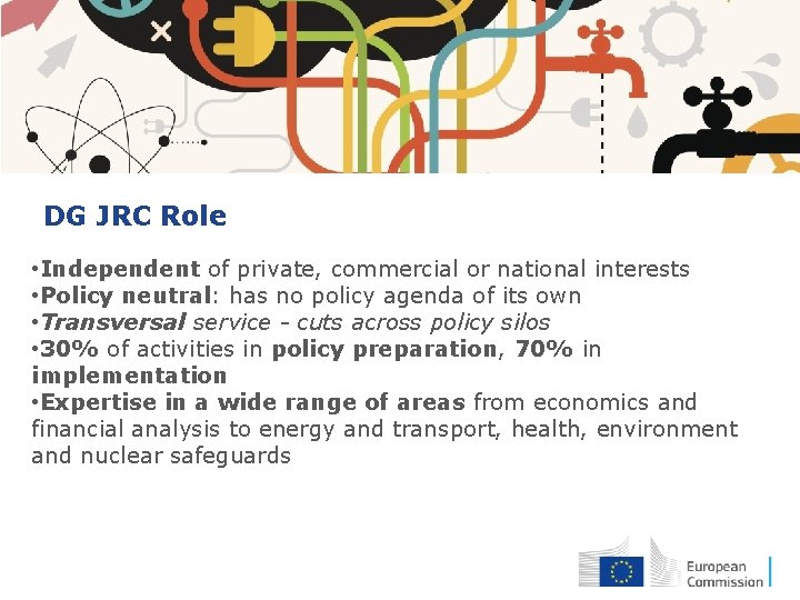 DG JRC Role • Independent of private, commercial or national interests • Policy neutral: