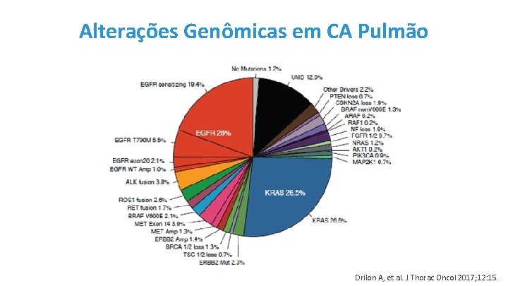 Alterações Genômicas em CA Pulmão Drilon A, et al. J Thorac Oncol 2017; 12: