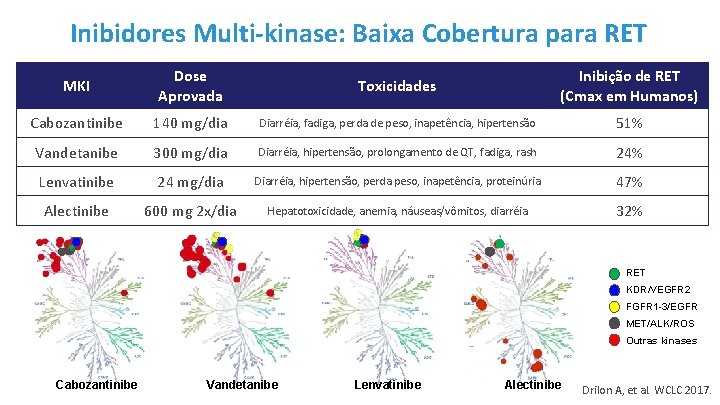 Inibidores Multi-kinase: Baixa Cobertura para RET MKI Dose Aprovada Toxicidades Inibição de RET (Cmax