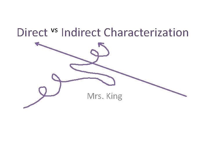 Direct vs Indirect Characterization Mrs. King 