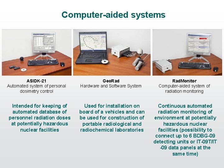 Computer-aided systems ASIDK-21 Automated system of personal dosimetry control Intended for keeping of automated