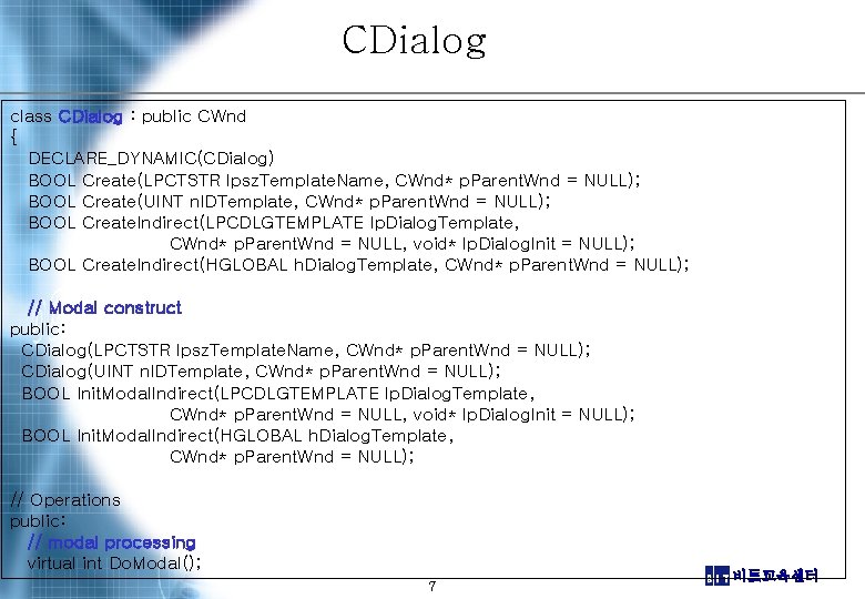 CDialog class CDialog : public CWnd { DECLARE_DYNAMIC(CDialog) BOOL Create(LPCTSTR lpsz. Template. Name, CWnd*