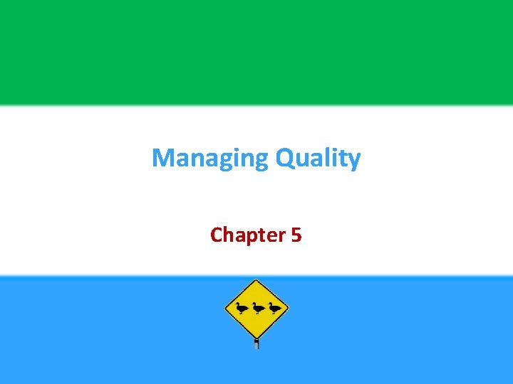 Managing Quality Chapter 5 