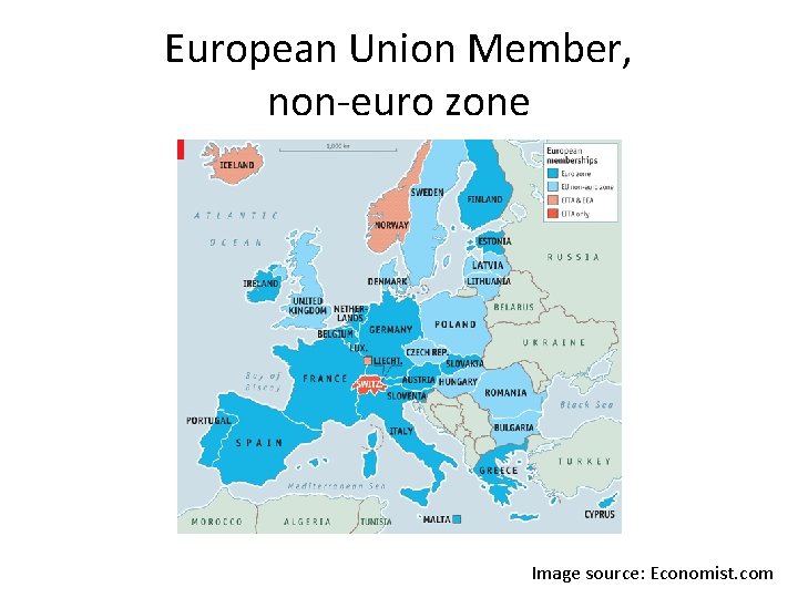 European Union Member, non-euro zone Image source: Economist. com 