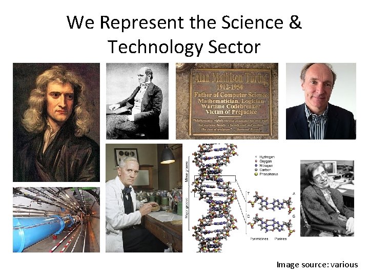 We Represent the Science & Technology Sector Image source: various 