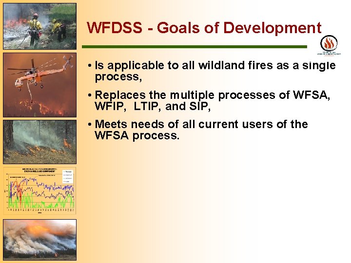 WFDSS - Goals of Development • Is applicable to all wildland fires as a