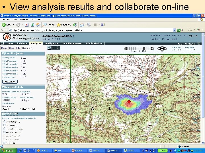  • View analysis results and collaborate on-line 