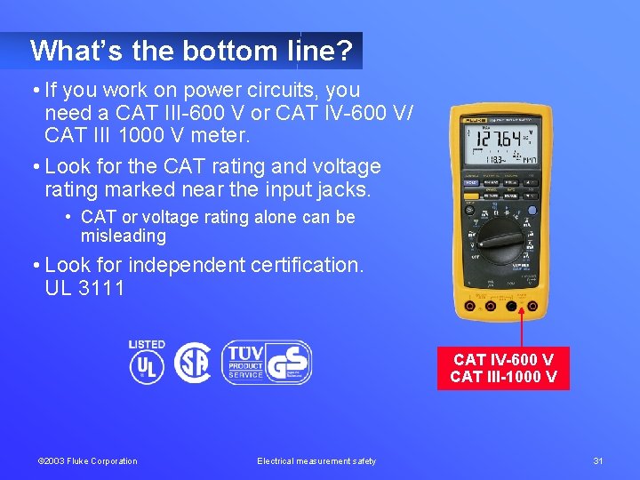 What’s the bottom line? • If you work on power circuits, you need a
