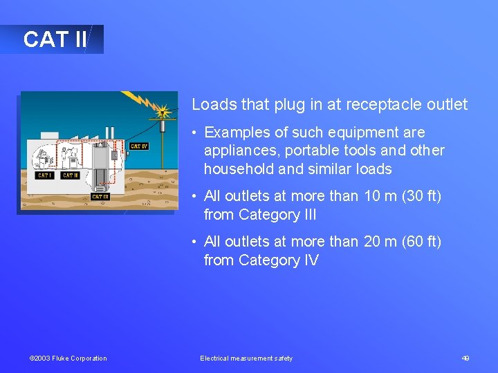 CAT II Loads that plug in at receptacle outlet • Examples of such equipment