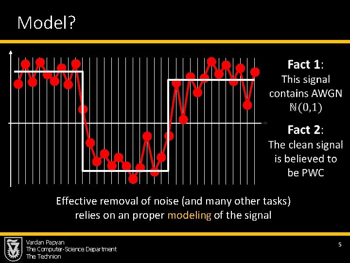 Model? Effective removal of noise (and many other tasks) relies on an proper modeling