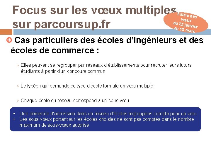 Focus sur les vœux multiples sur parcoursup. fr Saisie des vœux du 22 janv