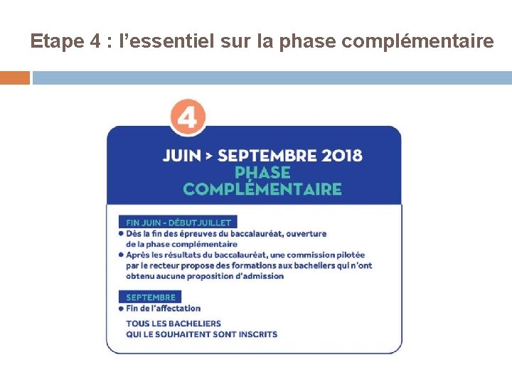 Etape 4 : l’essentiel sur la phase complémentaire 21 