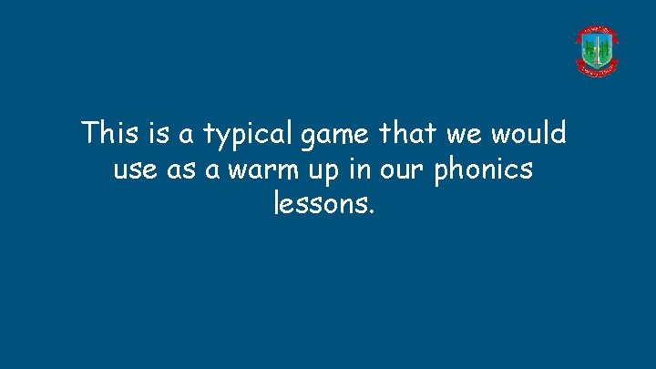 This is a typical game that we would use as a warm up in This is a typical game that we would use as a warm up in