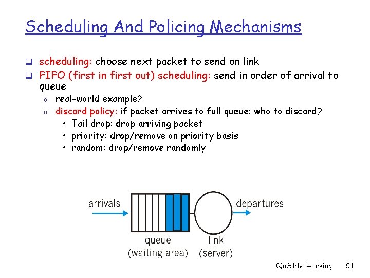Scheduling And Policing Mechanisms q scheduling: choose next packet to send on link q