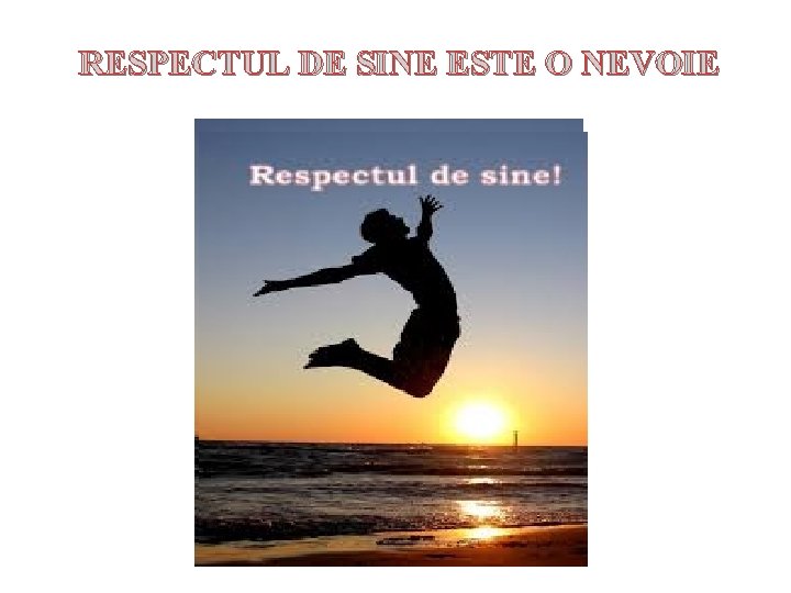 RESPECTUL DE SINE ESTE O NEVOIE RESPECTUL DE SINE ESTE O NEVOIE