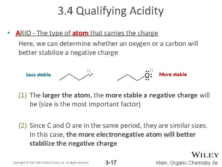 3. 4 Qualifying Acidity • ARIO - The type of atom that carries the