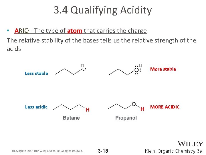 3. 4 Qualifying Acidity • ARIO - The type of atom that carries the