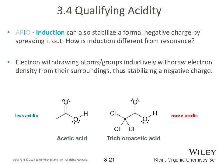 3. 4 Qualifying Acidity • ARIO - Induction can also stabilize a formal negative