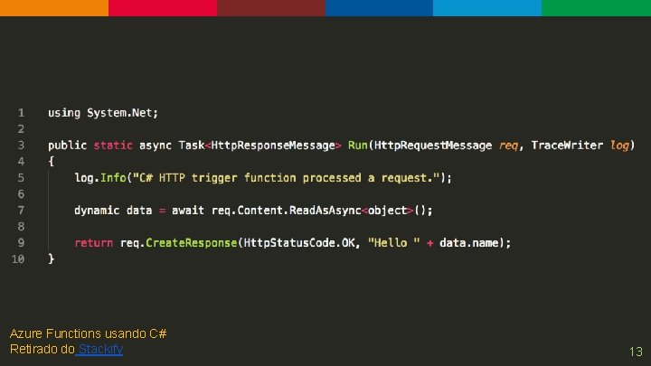 Azure Functions usando C# Retirado do Stackify 13 
