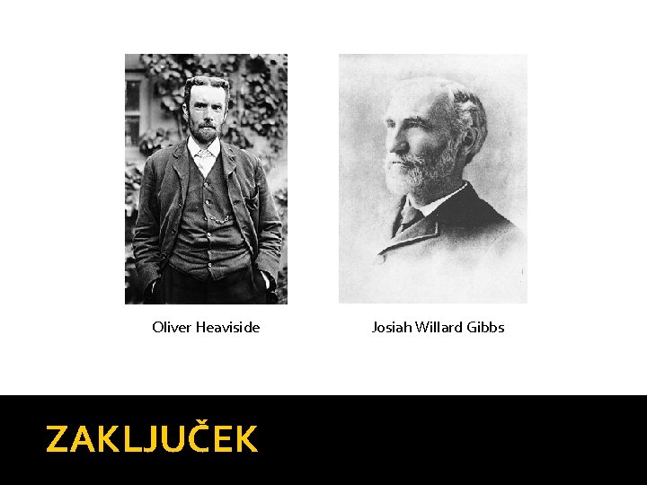 Oliver Heaviside ZAKLJUČEK Josiah Willard Gibbs 