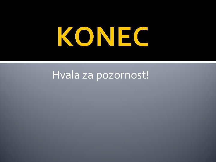KONEC Hvala za pozornost! 